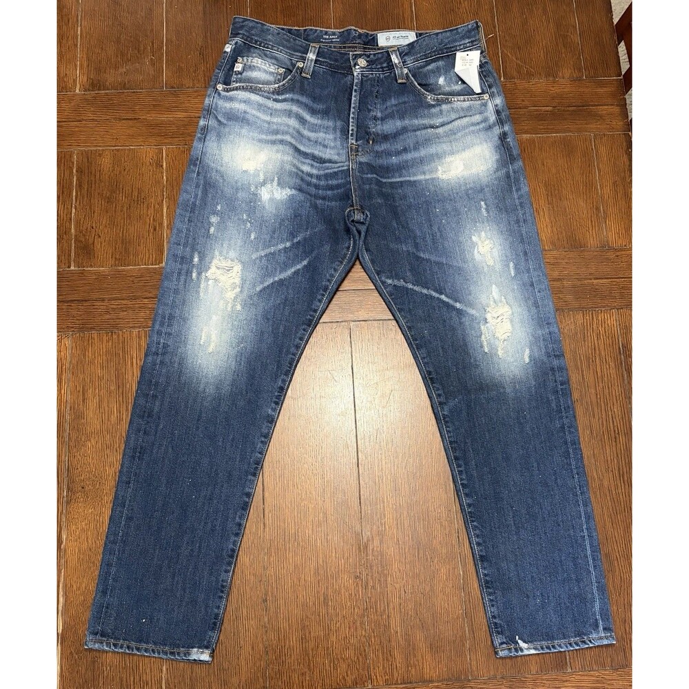 AG Adriano Goldschmied Mens Jeans Size 32x28 The Apex Relaxed Tapered Button NWT
